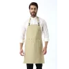 Barista Boyundan Askılı Önlük Kanguru Cepli - Bej