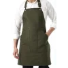 Barista Boyundan Askılı Önlük Kanguru Cepli - Yeşil