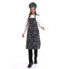 Desenli Askılı Önlük - 2502 Siyah Merdane