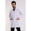 Doktor Öğretmen Erkek Önlük Ara Boy Ceket Yaka - 171 Beyaz