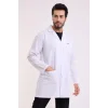 Doktor Öğretmen Erkek Önlük Ara Boy Ceket Yaka - 171 Beyaz