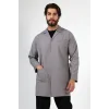 Doktor Öğretmen Erkek Önlük Ara Boy Ceket Yaka - 42 Gri