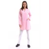 Doktor Öğretmen Kadın Önlük Ara Boy Ceket Yaka - 12 Açık Pembe