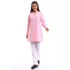 Doktor Öğretmen Kadın Önlük Ara Boy Ceket Yaka - 12 Açık Pembe