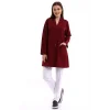 Doktor Öğretmen Kadın Önlük Ara Boy Ceket Yaka - 19 Bordo