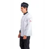 Erkek Aşçı Ceket 01 - Beyaz Siyah Biye
