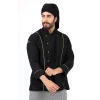 Erkek Aşçı Ceket 01 - Siyah-Sarı Biye