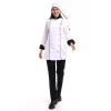 Kadın Aşçı Ceket 01 - Beyaz Siyah Biye