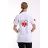 Paramedik Yakalı Unisex Tshirt Kısa Kol - Beyaz