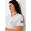 Paramedik Yuvarlak Yaka Penye Kısa Kol Tshirt - Beyaz