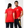 Paramedik Yuvarlak Yaka Penye Kısa Kol Tshirt - Kırmızı