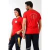 Paramedik Yuvarlak Yaka Penye Kısa Kol Tshirt - Kırmızı