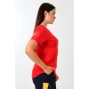 Paramedik Yuvarlak Yaka Penye Kısa Kol Tshirt - Kırmızı