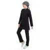 Soft Likralı Tesettür Forma Takım İki Çıtçıt - 6403 Siyah Soft
