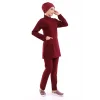 Soft Likralı Tesettür Forma Takım İki Çıtçıt - 6407 Bordo Soft
