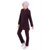 Soft Likralı Tesettür Forma Takım İki Çıtçıt - 6409 Mürdüm Soft