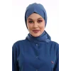 Tesettür Boyun Bağlamalı Bone - 119 Petrol Mavi