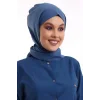 Tesettür Boyun Bağlamalı Bone - 119 Petrol Mavi
