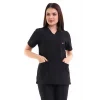 Zarf Yaka Kadın Tek Üst - 48 Siyah