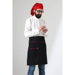 Bel Önlük - Siyah Kırmızı Biyeli