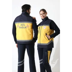 Acil Sağlık Unisex Kışlık Yelek - Sarı