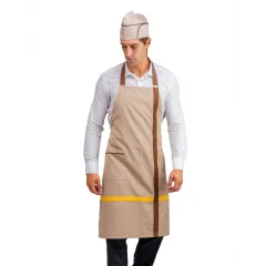 Askılı Önlük Biyeli - Bej Kahve Biyeli