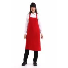 Askılı Önlük Cepsiz - 18 Kırmızı