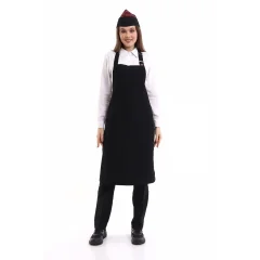 Askılı Önlük Cepsiz - 48 Siyah