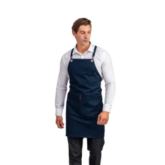 Barista Askılı Önlük Çift Cepli - Lacivert