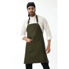 Barista Boyundan Askılı Önlük Tek Cepli - Yeşil
