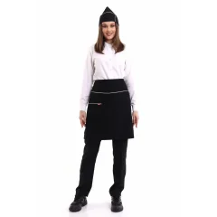 Bel Önlük - Siyah Beyaz Biye