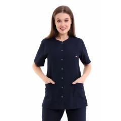 Beşgen Yaka Kadın Tek Üst - 47 Lacivert