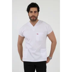 Bflex Unisex Likralı Yarasa Kol Tek Üst - 6401 Beyaz Soft