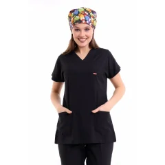 Bflex Unisex Likralı Yarasa Kol Tek Üst - 6403 Siyah Soft