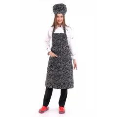 Desenli Askılı Önlük - 2504Yazılı