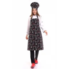 Desenli Askılı Önlük - 3106 China Baskı