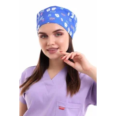 Dijital Desenli Bone - Mavi Kalpli Diş