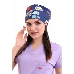 Dijital Unisex Desenli Bone - 6525 Lacivert Stetoskop