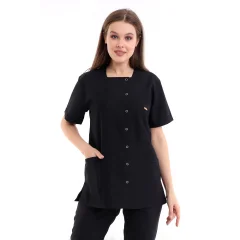 Kare Yaka Kadın Tek Üst - 48 Siyah