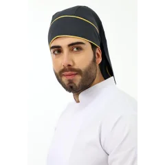 Kuyruklu Bone - Füme Sarı Biye