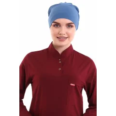 Tesettür Bone - 4802 Petrol Mavi