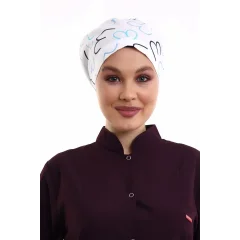 Tesettür Bone - 5313 Beyaz Çizgi