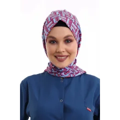 Tesettür Boyun Bağlamalı Bone - 2405 Renkli Testere