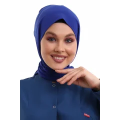 Tesettür Boyun Bağlamalı Bone - 4816 Saks Mavisi