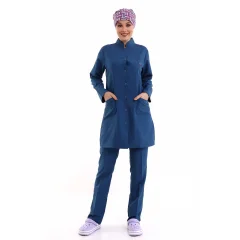 Tesettür Forma Takımı Full Çıtçıt - 5521 Petrol Mavi