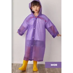 Yağmurluk Unisex Çocuk - Mor