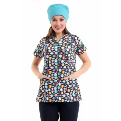 Yarasa Kol Desenli Tek Üst - 5001 Balık