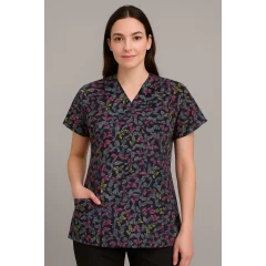 Yarasa Kol Desenli Tek Üst - 5013 Siyah Kelebek