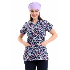 Yarasa Kol Desenli Unisex Tek Üst - 5002 Renkli Kalpler