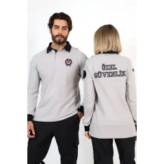 Yeni Tip Güvenlik Uzun Kol Penye Tişört - Gri